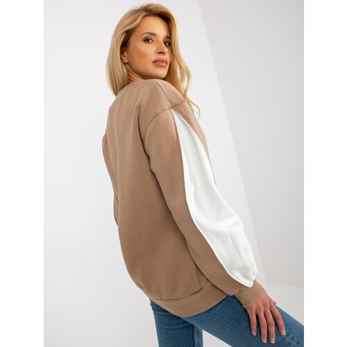 Fashion Hunters Dark beige hoodie with parked sleeves Slike