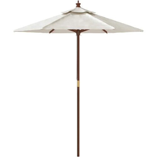  Vrtni suncobran s drvenim stupom boja pijeska 196 x 231 cm Slike