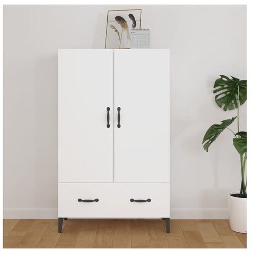  Visoka omarica bela 70x31x115 cm inženirski les Cene