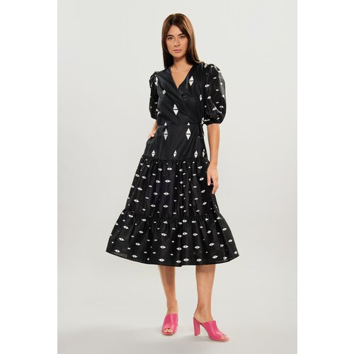 Monnari Woman&amp;#039;s Dresses Dress With Interlaced Fabric Multi Black Slike