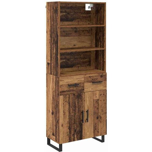 VidaXL Highboard s ladicama Staro drvo 69,5 x 34 x 180 cm Slike