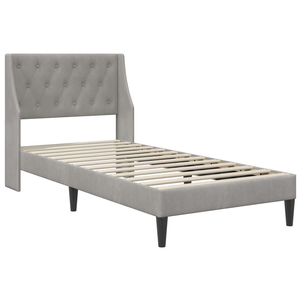  Okvir za krevet Svijetlo siva 90 x 190 cm Bar&amp;scaron;un - Svjetlosiva 90 x 190 cm Slike