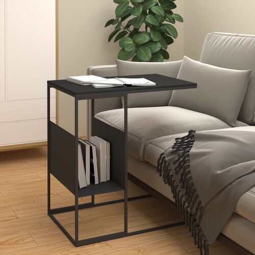 The Living Store Stranska mizica črna 55x36x59,5 cm inženirski les - Stranska Mizica, (21421417) Slike