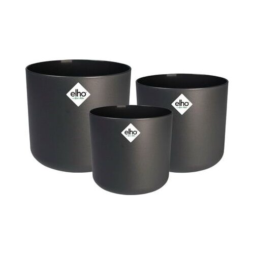 ELHO 3-delni set okroglih cvetličnih loncev b.for, antracitna, 14cm, 16cm, 18cm Cene