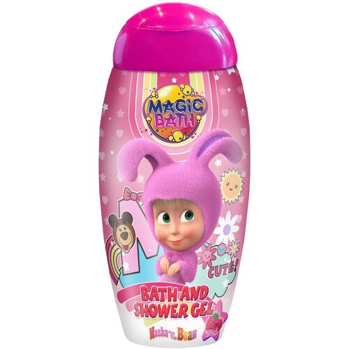 Masha &amp;amp; The Bear Magic Bath Bath &amp;amp; Shower Gel gel za prhanje in kopanje za otroke Raspberry 200 ml Slike