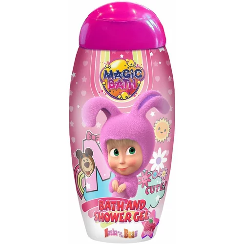 Masha & The Bear Magic Bath Bath & Shower Gel gel za prhanje in kopanje za otroke Raspberry 200 ml
