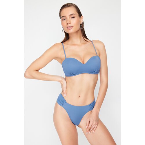 Trendyol Blue Gathered Bikini Bottom Slike