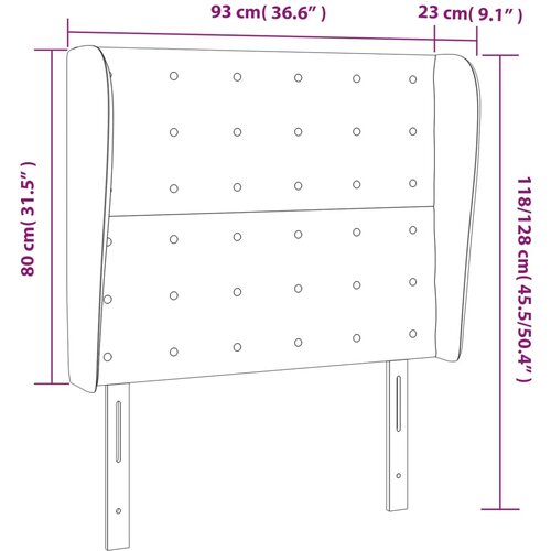  Uzglavlje s u&amp;scaron;ima boja cappuccina 93x23x118/128 cm umjetna koža Slike