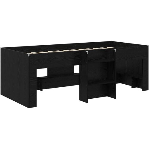  Kreveta za visoko spavanje djece 2 pcs Crni hrast 90 x 190 cm Slike