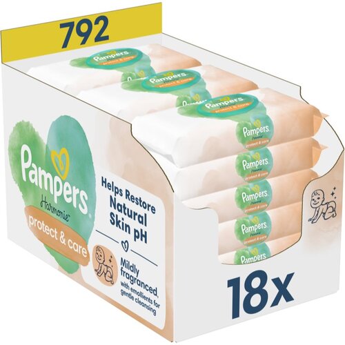 Pampers Harmonie Protect&Care vlažni čistilni robčki za otroke z ognjičem 792 kos Cene