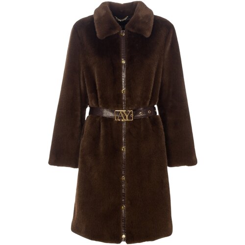 Ayfee Pla&amp;scaron;či GIACCA LUNGA FAKE FUR CAM25226 Kostanjeva Slike