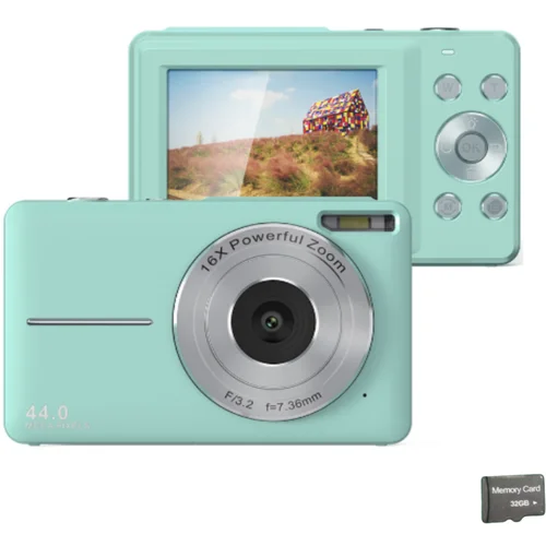 INF Digitalni fotoaparat 44MP/1080P/16X z digitalnim zoomom/fill light/kartica 32GB Green, (21266037)