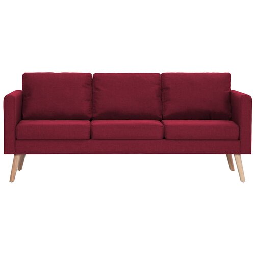  2-dijelni set sofa od tkanine crvena boja vina Slike