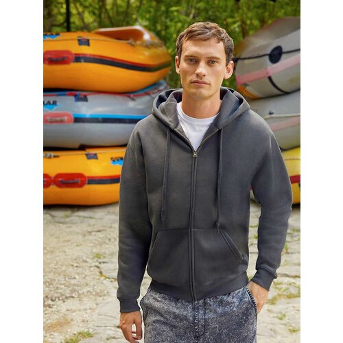 Fruit Of The Loom Grey Men's Hoodie Premium Cene