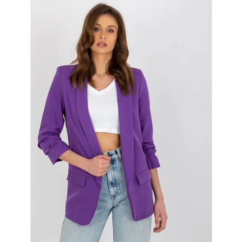 Fashion Hunters Dark purple ruffle jacket by Adely