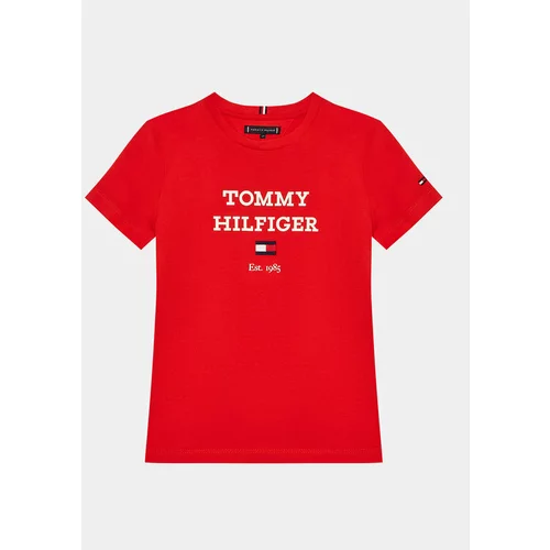 Tommy Hilfiger Majica Logo KB0KB08671 D Rdeča Regular Fit