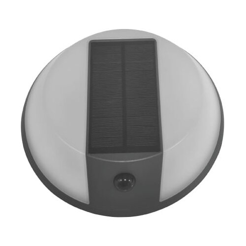  Okrugla solarna zidna lampa sa senzorom pokreta, 5W, 500lm, 4000K, crna Slike