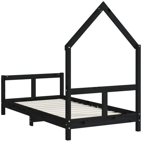  Okvir za dječji krevet crni 80 x 160 cm od masivne borovine Slike