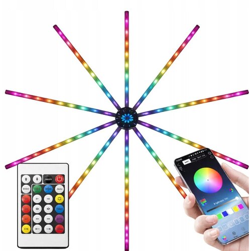  Usb led rgb pametna samoljepljiva vatrometna zidna svjetiljka app daljinski 111cm Slike