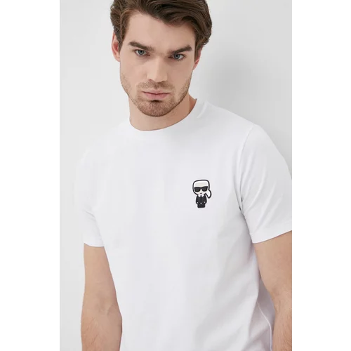 Karl Lagerfeld Kratka majica moški, bela barva
