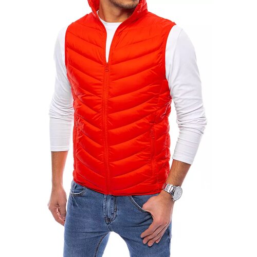DStreet Men's quilted red vest TX4028 Slike