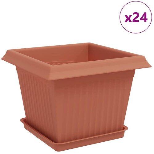 vidaXL Saksije za biljke 24 pcs Crvena cigla 23 x 23 x 17 5 cm - Crvena cigla 33 x 33 x 26 cm 24 Cene