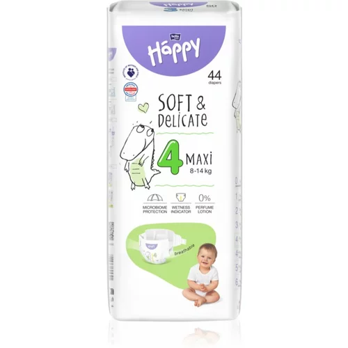 Bella Baby Happy Soft&Delicate Size 4 Maxi plenice za enkratno uporabo 8-14 kg 44 kos