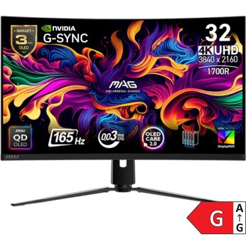 MSI Zaslon MAG 321CUP QD-OLED 31.5" / UHD / 165Hz / 0,03ms MPRT / črn - nastavljiv po vi&scaron;ini - PD 15W Cene