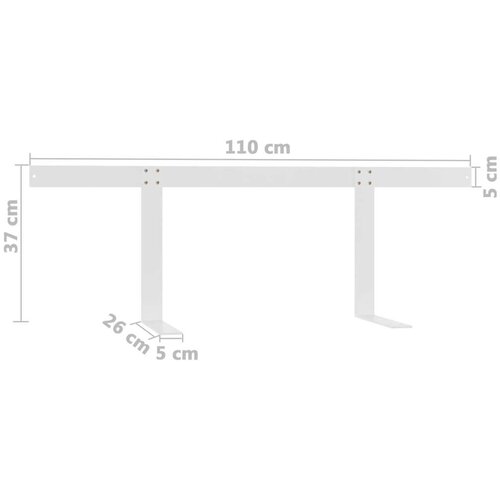  Naslon za sofu od paleta bijeli 110 cm željezni Slike