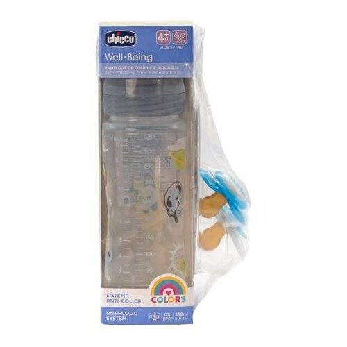 Chicco wb pp fla&amp;scaron;ica 330ml siva+phair laža ( A075278 ) Slike