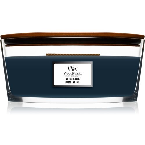 WoodWick Indigo Suede mirisna svijeća s drvenim fitiljem (hearthwick) 453,6 g Slike