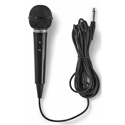 Nedis MPWD01BK Karaoke mikrofon, 6.35mm -75dB+/-3dB, Sensitivity, 80Hz-12kHz, 5.0m Slike