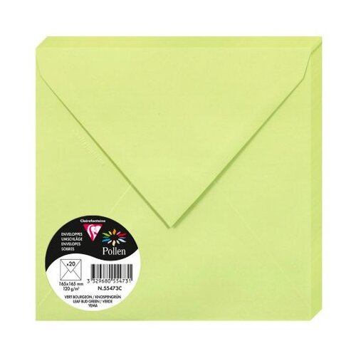 Clairefontaine kuverte Pollen 165x165mm 120gr leaf bud green 1/20 Cijene