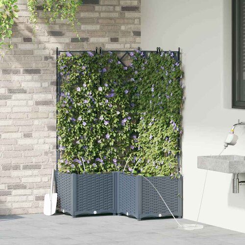  Vrtna saksija 3 pcs Svijetlo siva 80 x 80 x 142 cm Plastika Slike