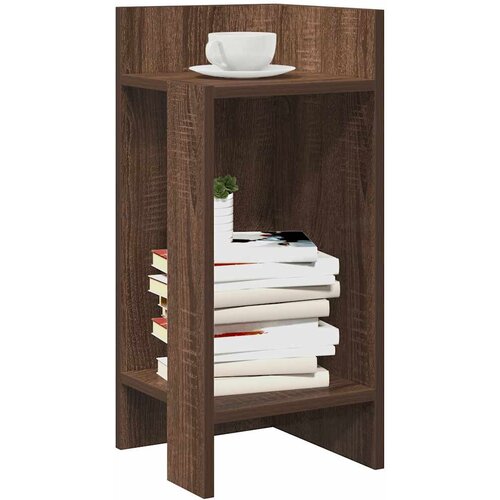 vidaXL Stranske mize s polico 2 kosa rjavi hrast 25,5x27x60 cm Cene