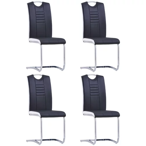  Konzolne blagovaonske stolice od umjetne kože 4 kom crne