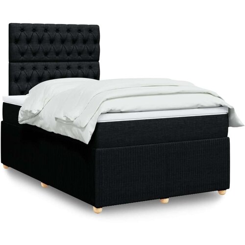 vidaXL Krevet box spring s madracem crni 120 x 190 cm od tkanine Cijene