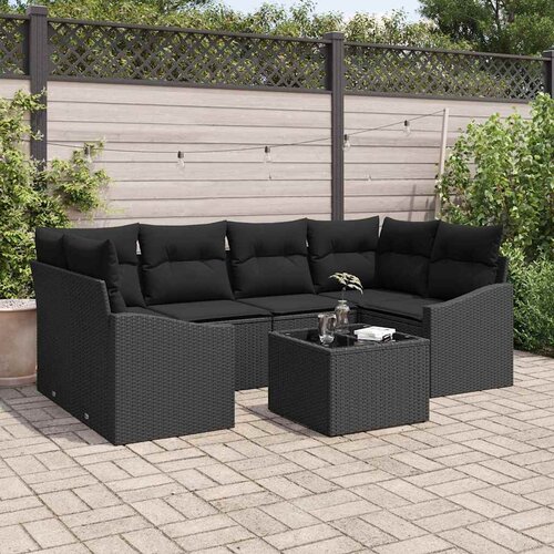  Set sofe s jastukom s jastukom 7 pcs Crna poliratan Cijene