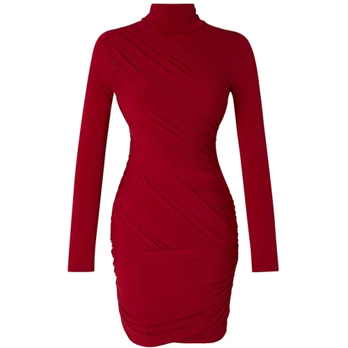 Trendyol Limited Edition Red Fitted Flexible Mini Knitted Dress