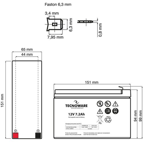 Tecnoware baterija/akumulator 12V 7,2Ah Slike