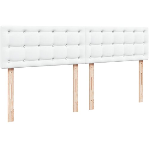 Otomanski krevet s madracima i LED 180x200 cm umjetna koža Bijela 180 x 200 cm Slike