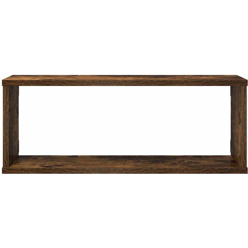  Kockaste zidne police 4 kom dimljeni hrast 60x15x23 cm drvene Slike