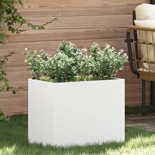 vidaXL Vrtna saksija Bijelo 50 x 32 x 40 cm Hladno valjana čelična Cene