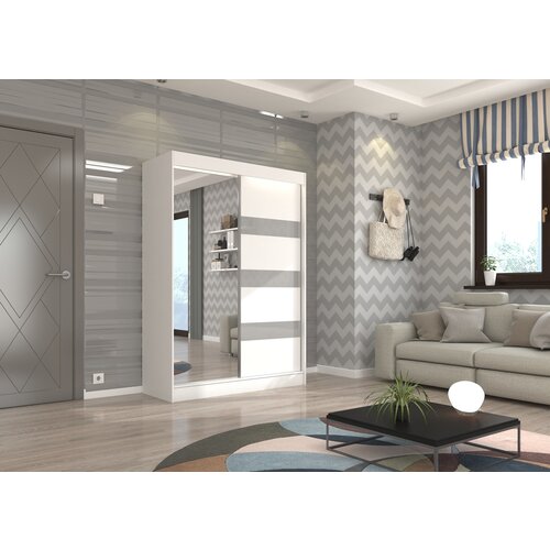 ADRK GARDEROBNA OMARA TOURA 150 CM (VE� BARV)-Bela/Siva Cene