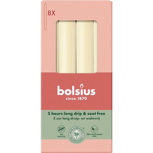 Bolsius Essentials paličaste sveče (8 kosov) - mehki biser Cene