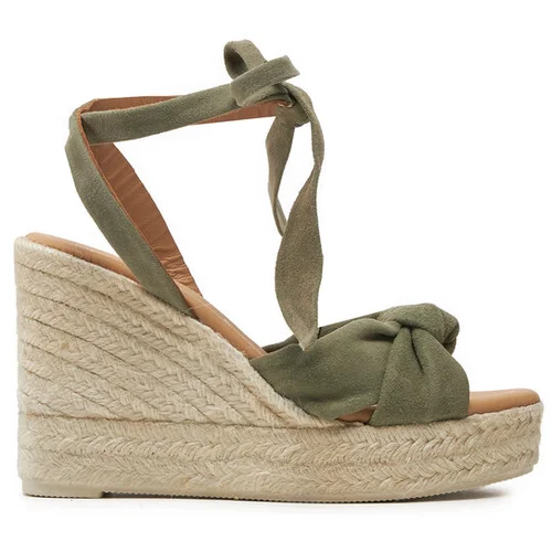 Manebi Espadrile Hamptons Wedge Espadrilles With Knot W 0.1 WS Zelena