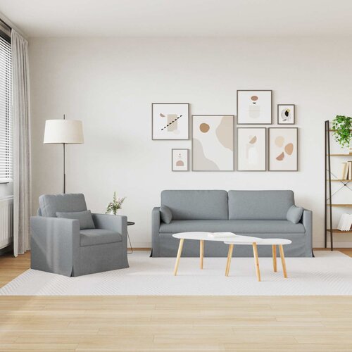  Set sofe 2 pcs Svijetlo siva 198 x 78 x 80 cm tkanina Slike