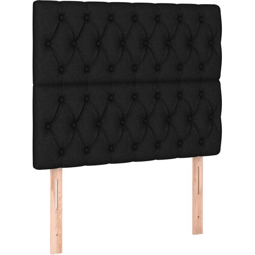  LED uzglavlje crno 90x7x118/128 cm od tkanine Slike
