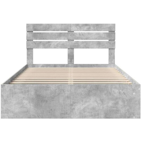  Okvir za krevet s uzglavljem Betonska siva 150 x 200 cm Slike