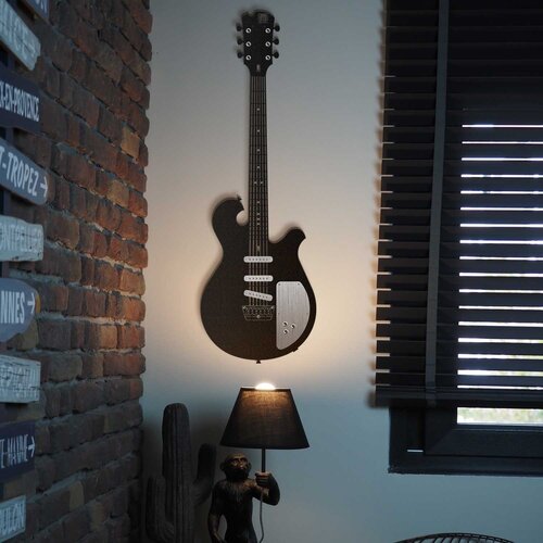 Atelier Del Sofa Zidna dekoracija Electric Guitar-APT220LS, 33x99 cm, 1.5 mm, Crna Slike
